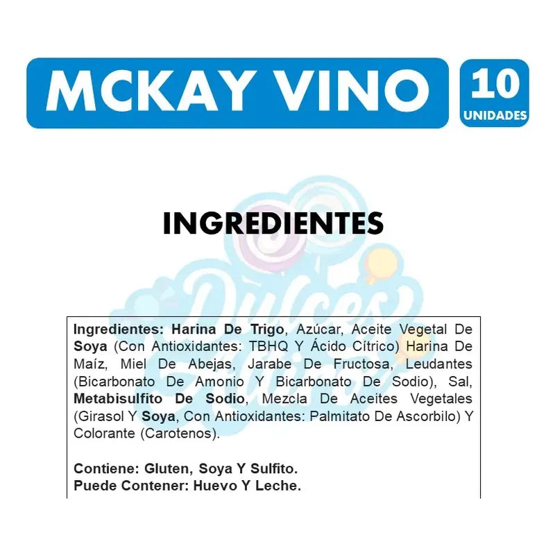 Galletas Mini De Vino Mckay- Para Colación  (pack Con 10uni)