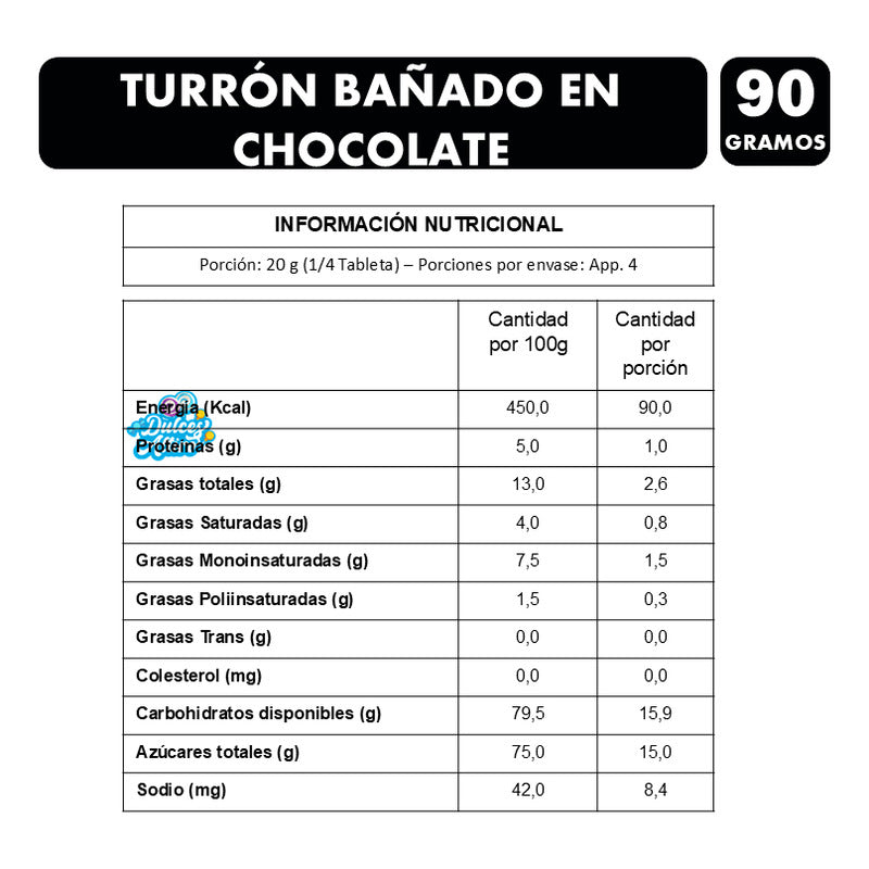Turrón De Maní Bañado En Chocolate De Valentte (barra 90 Gr)