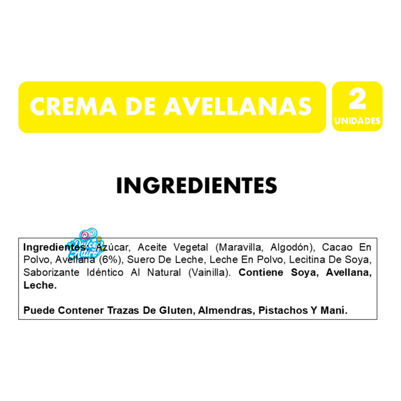 Crema De Avellanas Premium Nocciola De 3kg (pack De 2un)