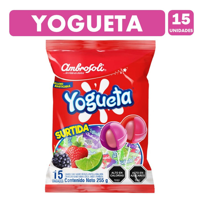 Yogueta Sabores Frutales Relleno Masticable (bolsa Con 15u)