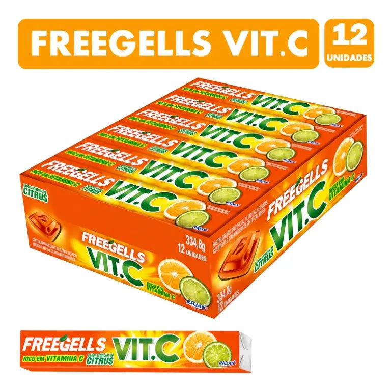 Freegells Caramelos Sabor Citrus Con Vitamina C (caja 12u)
