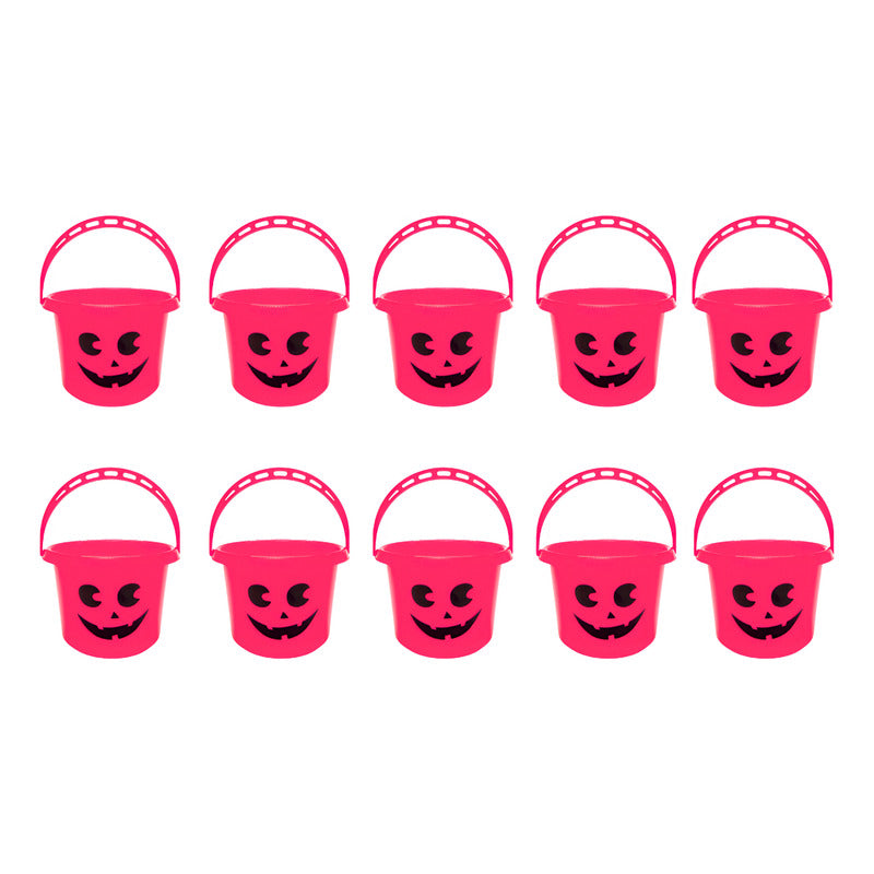 Baldes Para Halloween En Pack Conveniente 10 Unidades Fucsia