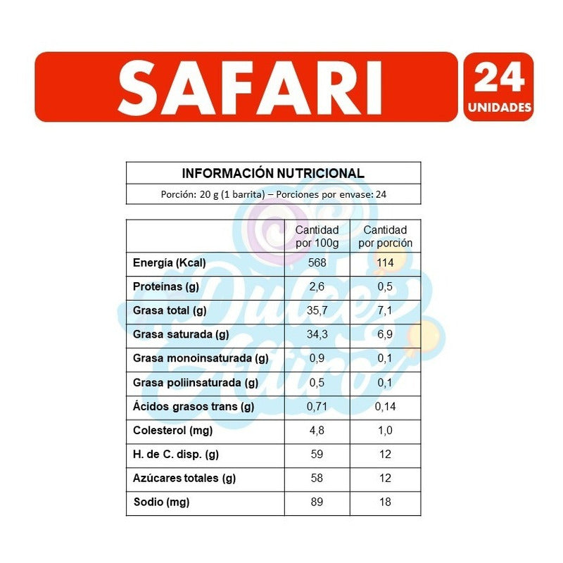 Chocolate Safari De Calaf (caja Con 24 Unidades)