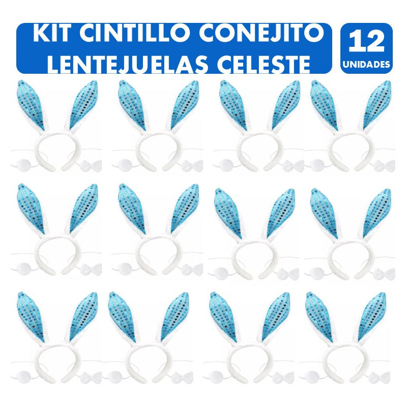 Pack Orejas/corbatín Lentejuelas De Pascua Paraniños(pack12)