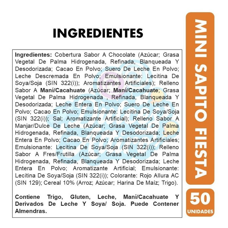 Mini Sapito, Sabores Surtidos - Especial Cumpleaños (50 Uni)