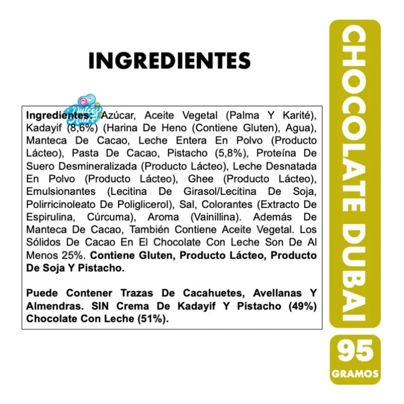 Chocolate Dubai Style Rosso Pistacho Y Kadayif 100g