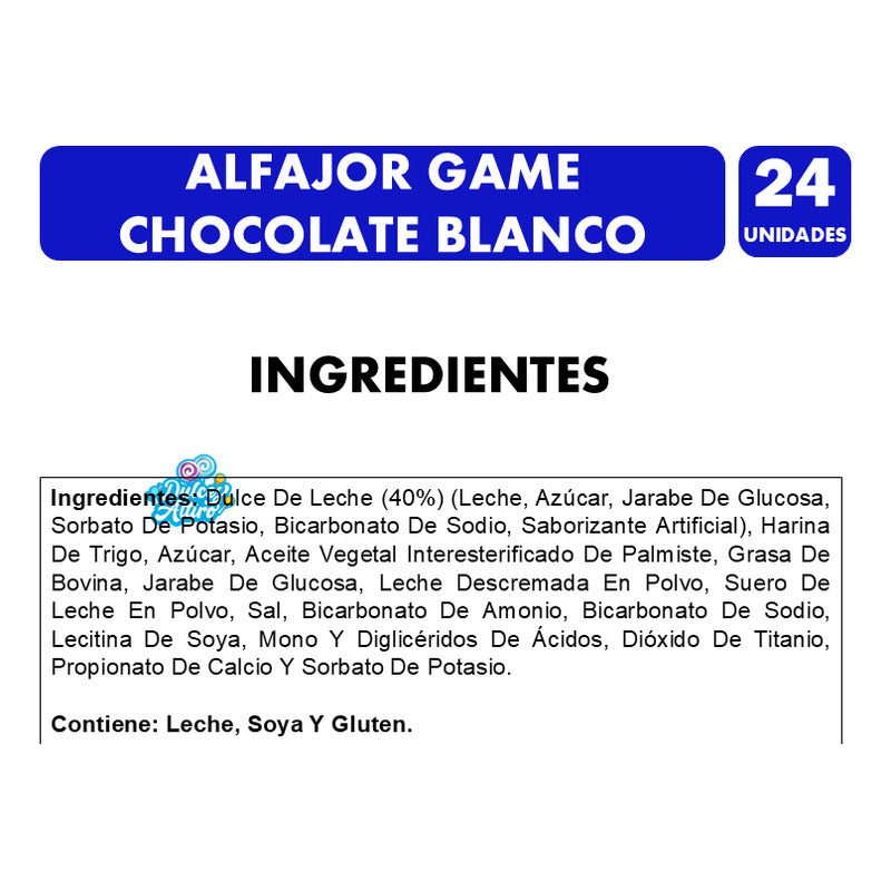 Alfajor Game Chocolate Blanco Por Mayor (caja 24 Unidades)