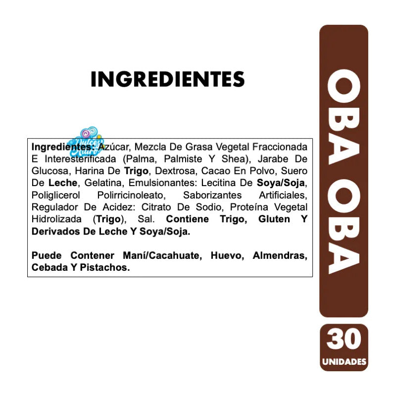 Marshmallows Oba Oba Vainilla Cubierto Con Chocolate (30 Un)