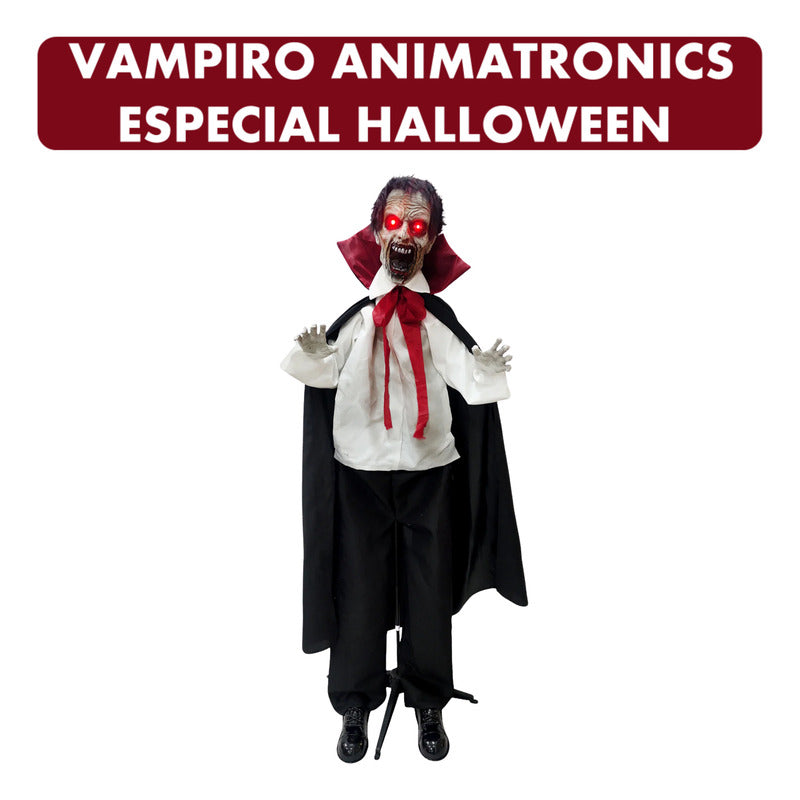Vampiro Animatronics Con Movimiento Y Sonido Halloween 175cm