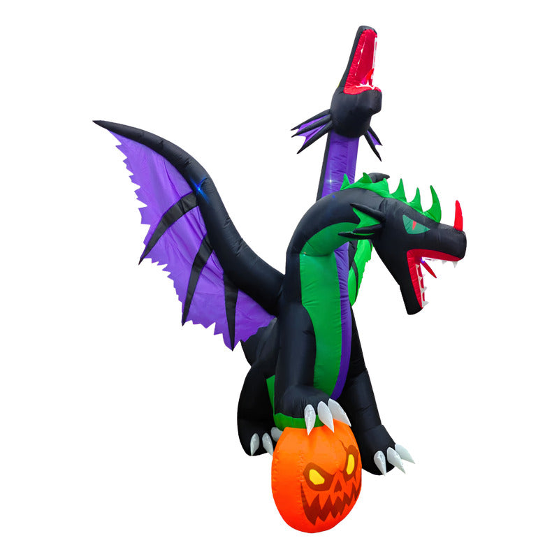 Decoración Gigante Dragón Inflable Led Para Halloween(210cm) Negro