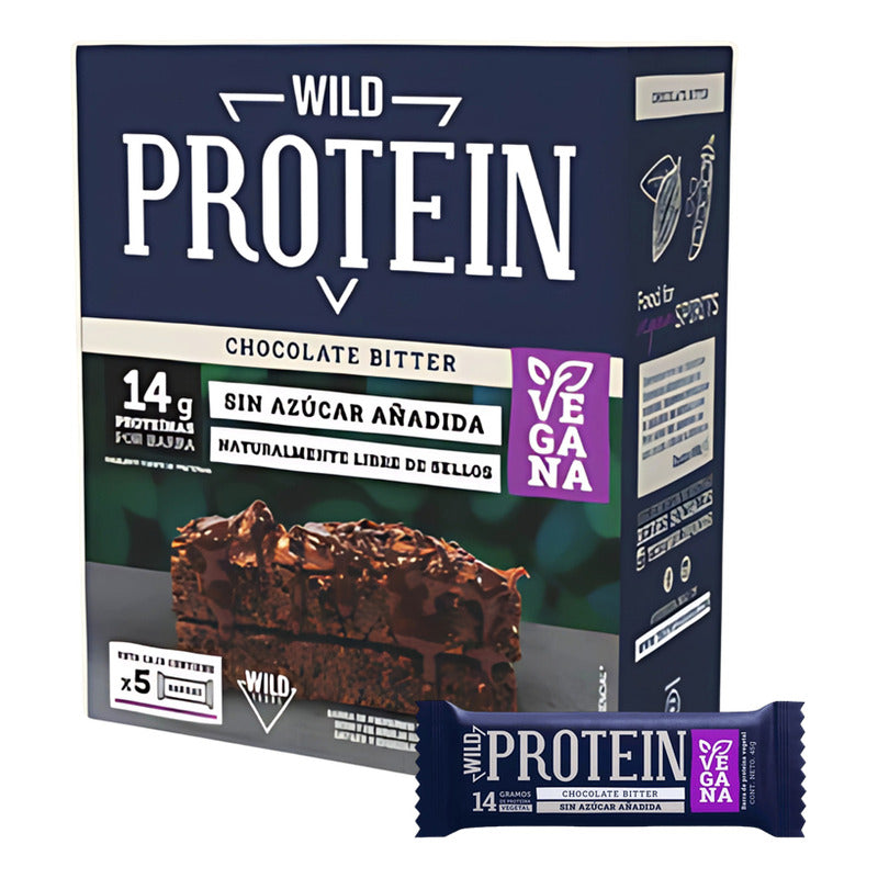 Barrita Wild Protein Chocolate Bitter - Vegana (caja Con 5u)