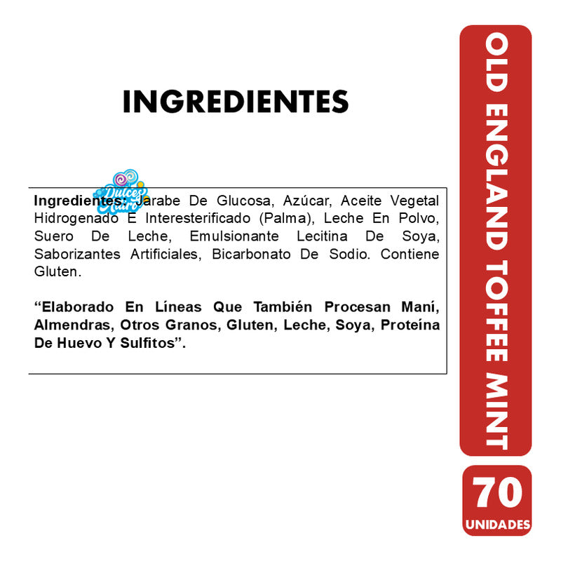 Old England Toffee Mint Sabor Menta (contiene 70 Unidades)