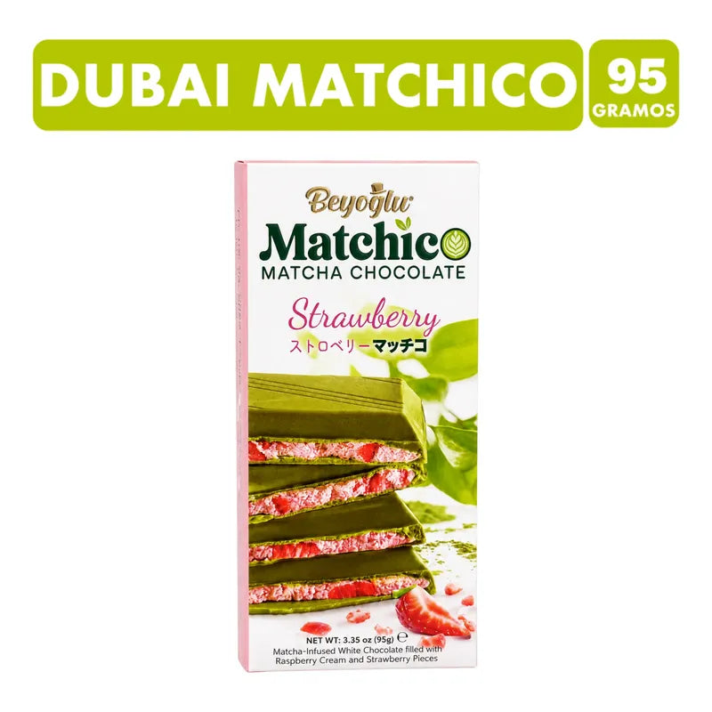 Dubai Matchico Sabor Strawberry Matcha Chocolate (95 Gramos)