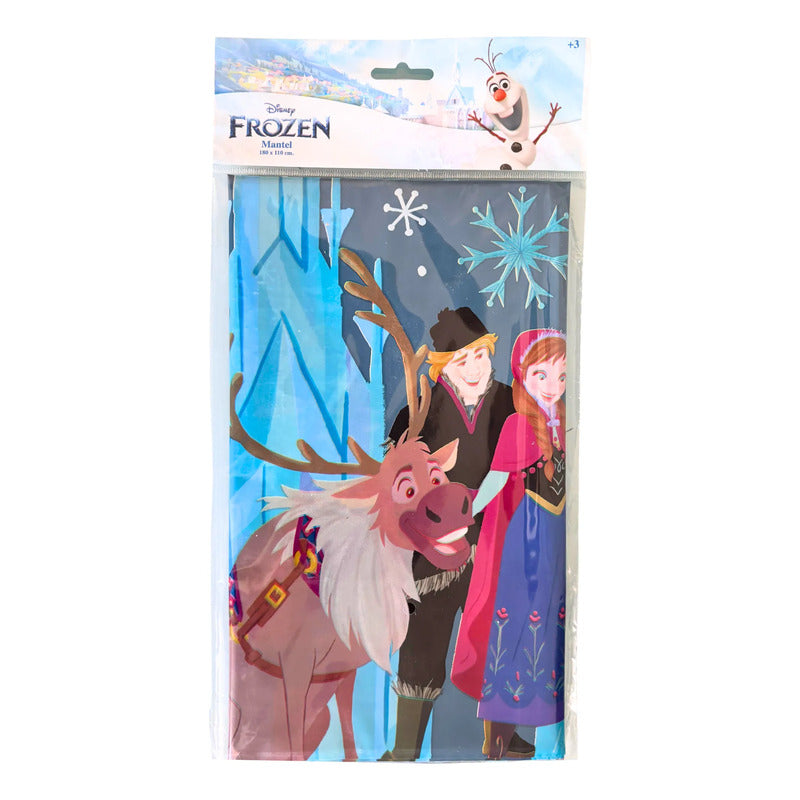 Mantel De Frozen Especial Cumpleaños Medidas 180x110cm Azul Acero Frozen