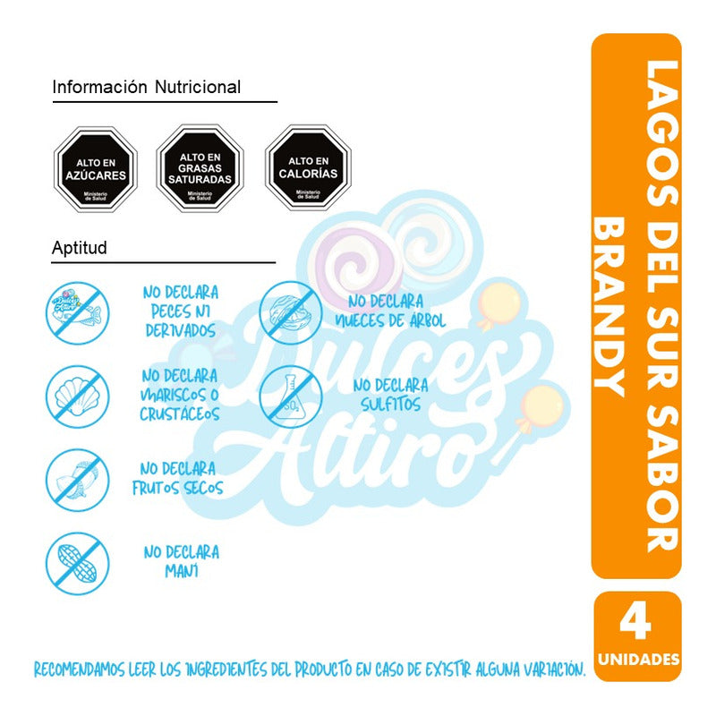 Lagos Del Sur - Alfajores Brandy (caja Con 4 Unidades)