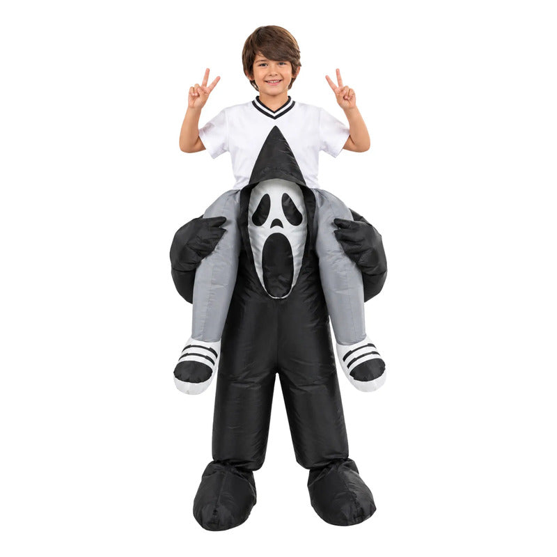 Disfraz Inflable Fantasma Ride Infantil 120-150cm Halloween Negro 120-150