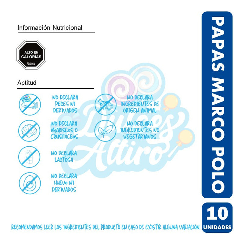Papas Fritas Marco Polo (tamaño Colación) Pack De 10unidades