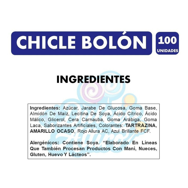 Chicle Redondos De Colores - Chicle Bolón (fraso Con 100uni)