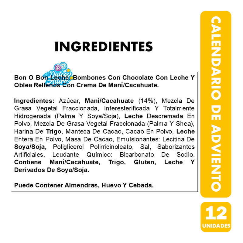 Calendario De Adviento - Bon O Bon Surtidos (caja Con 12 Un)