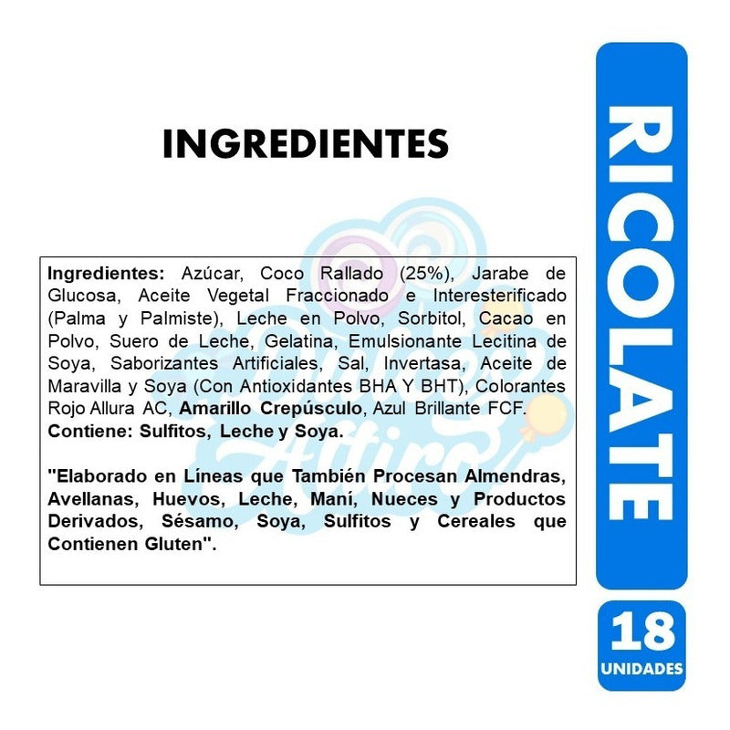 Chocolate Ricolate Bañado En Chocolate(caja Con 18 Unidades)
