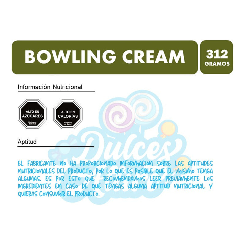Chupete Bowling Cream Sabor Leche De Fruna (bolsa Con 24uni)