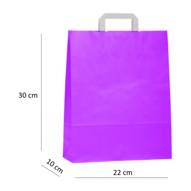 Bolsas De Papel Kraft 22x30x10cm, Con Manilla (50 Unidades)