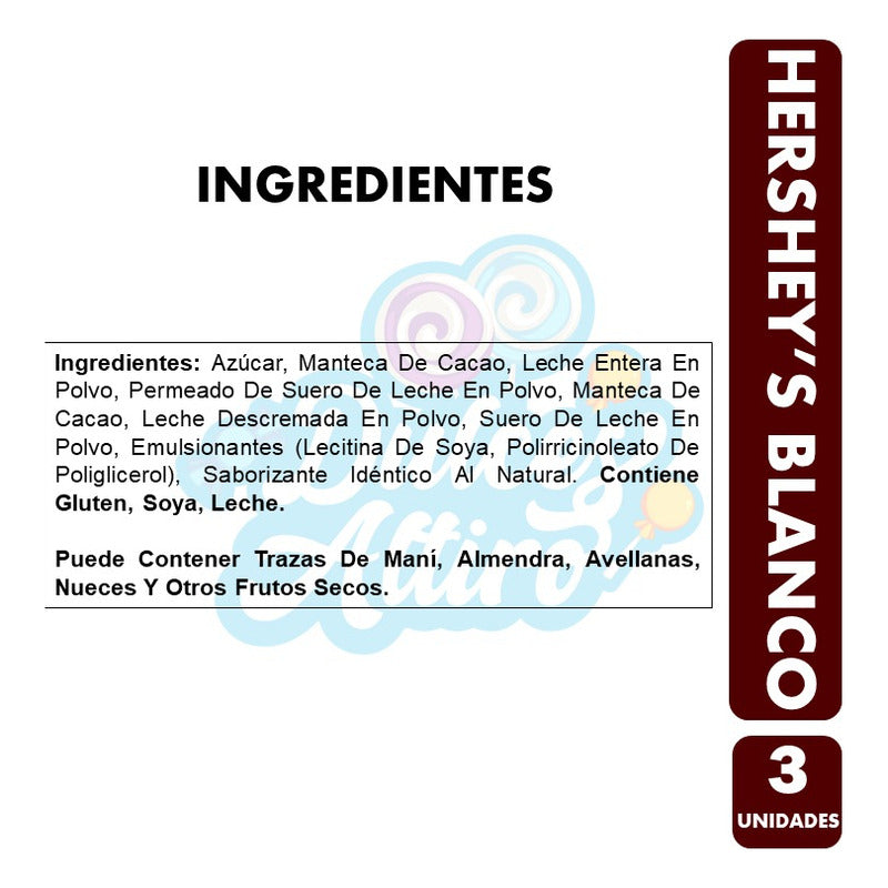 Tableta Hershey's Chocolate Blanco - (pack De 3 Unidades)