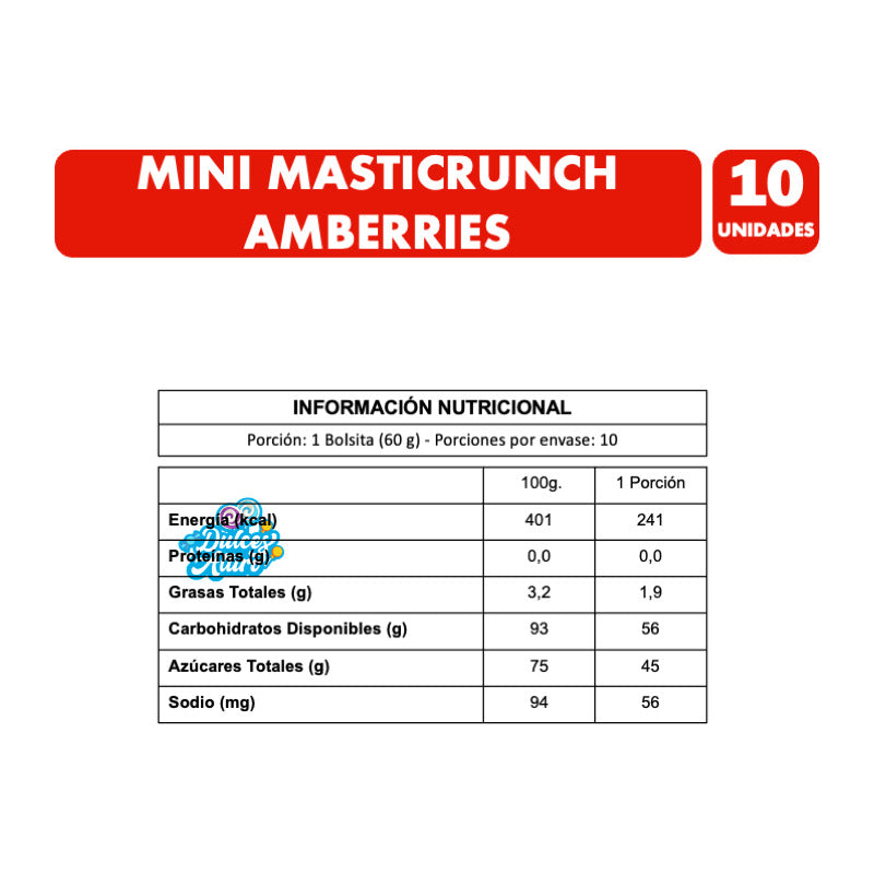 Amberries Masticrunch Masticables De Ambrosoli(caja Con 10u)