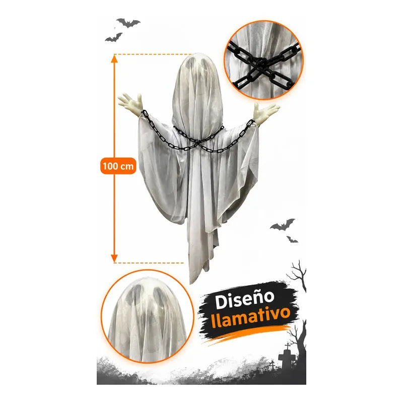 Fantasma Animatronics Con Luz Y Sonido Decoración Halloween