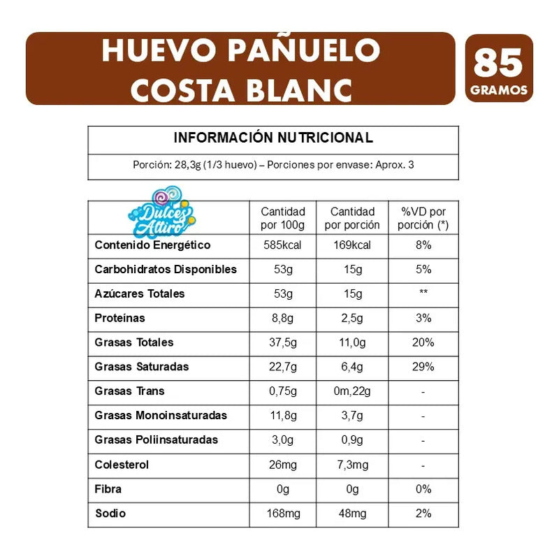 Huevo Pañuelo Grande Chocolate Blanco Costa Blanc (85g)