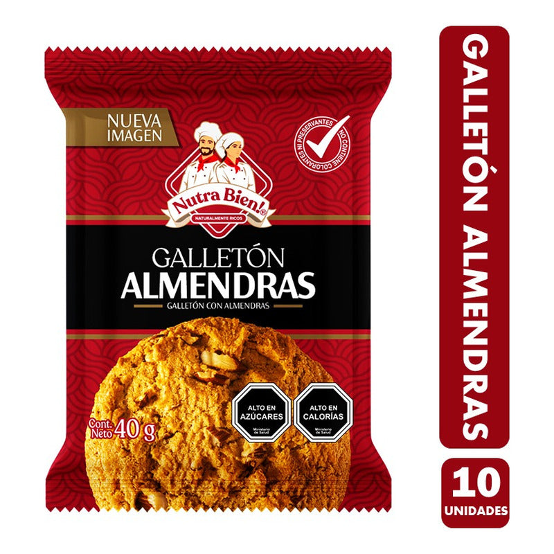 Pack De Galletón Almendras Nutra Bien (pack De 10 Unidades)