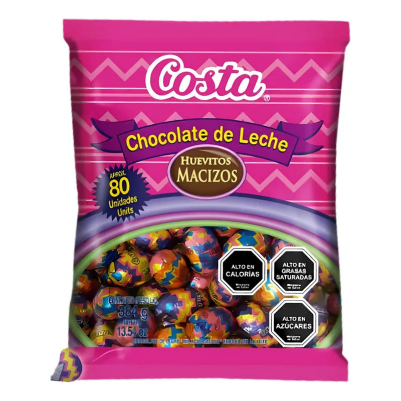 Huevitos De Chocolate Macizos Costa - Bolsa Con 80 Unidades