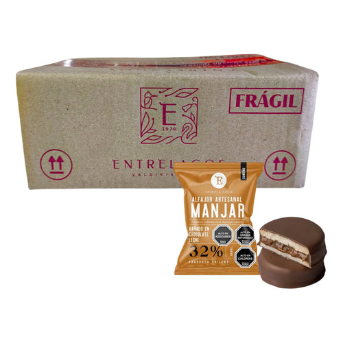 Alfajor Artesanal Manjar Entrelagos (caja Con 24 Unidades)