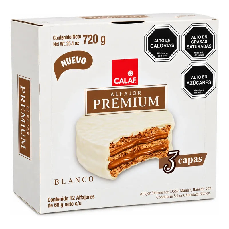 Alfajor Blanco Premium 3 Capas - Calaf  (caja Con 12 Uni)
