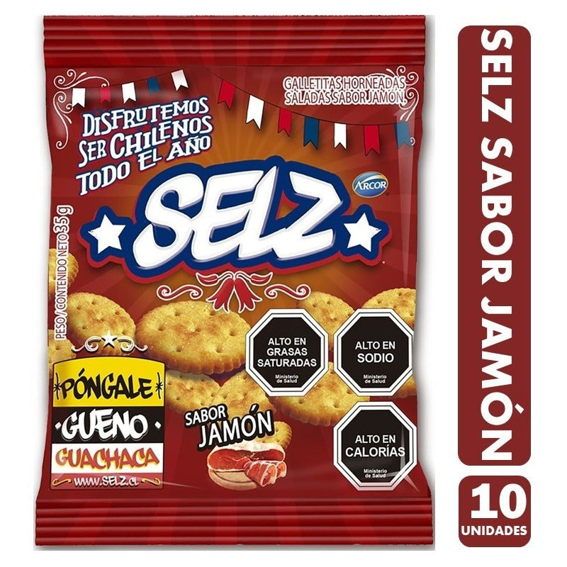 Pack Galletas Selz Sabor Jamón (pack 10 Unidades)