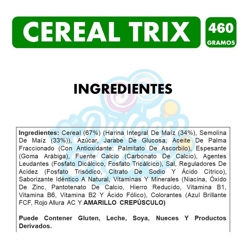 Trix - Cereal Sabores Frutales Tamaño Familiar(caja 460 Gr)