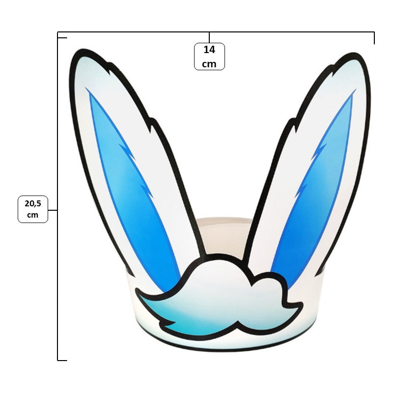 Orejas De Conejo De Pascua De Carton Celeste (pack De 48u)