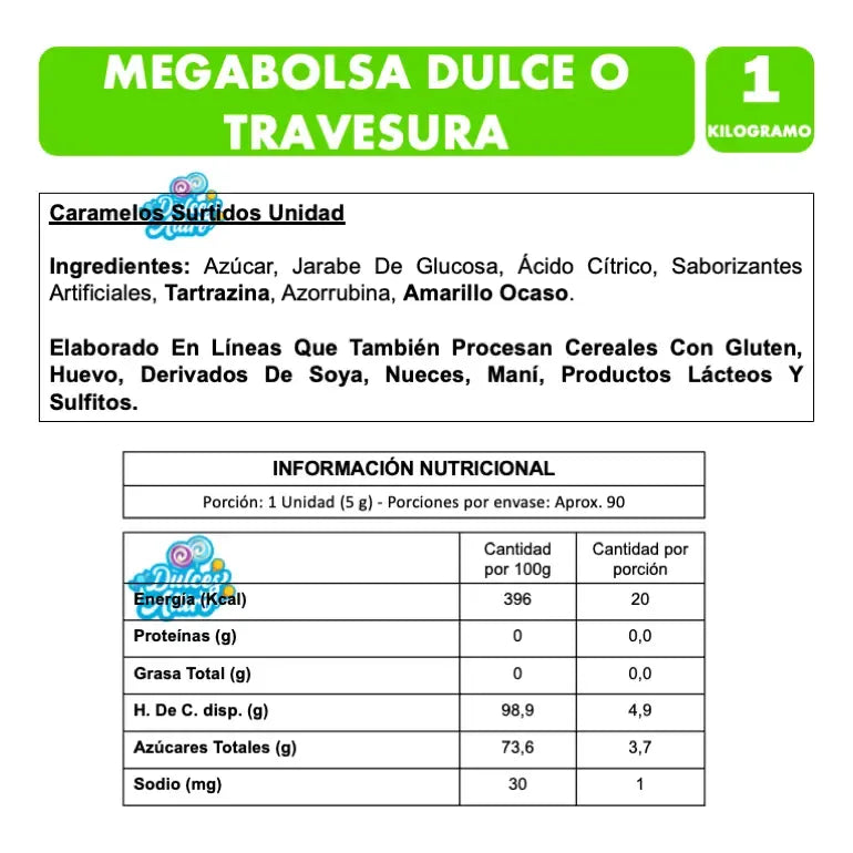 Dulces De Halloween - Mega Piñata Dulce O Travesura (1 Kg)