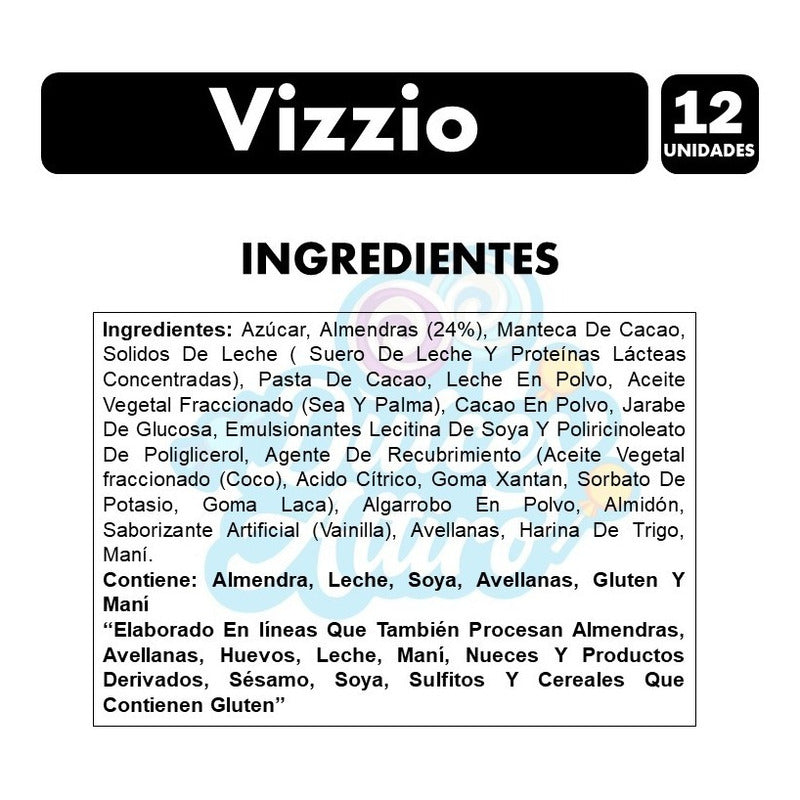 Chocolate Vizzio, De Costa - Caja Con 12 Sobres De 33gr C/u.