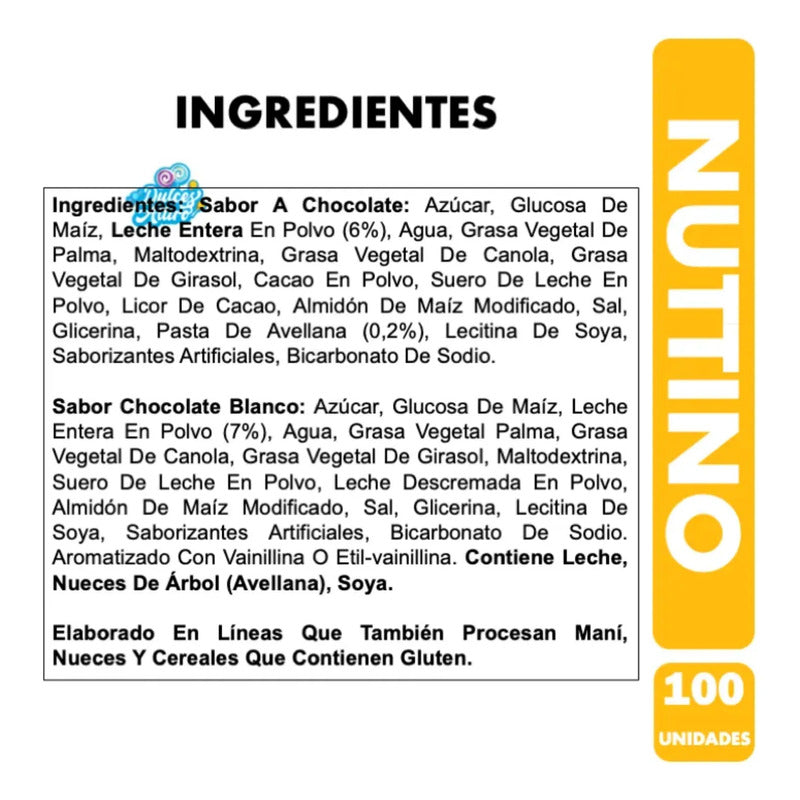 Dulce Nuttino Caramelos Masticables Con Relleno ( 100 Uni)