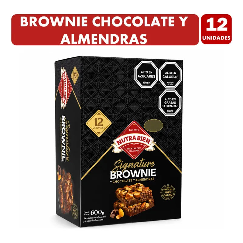 Brownie Nutra Bien Bizcocho Chocolate Almendras (12 Uni)