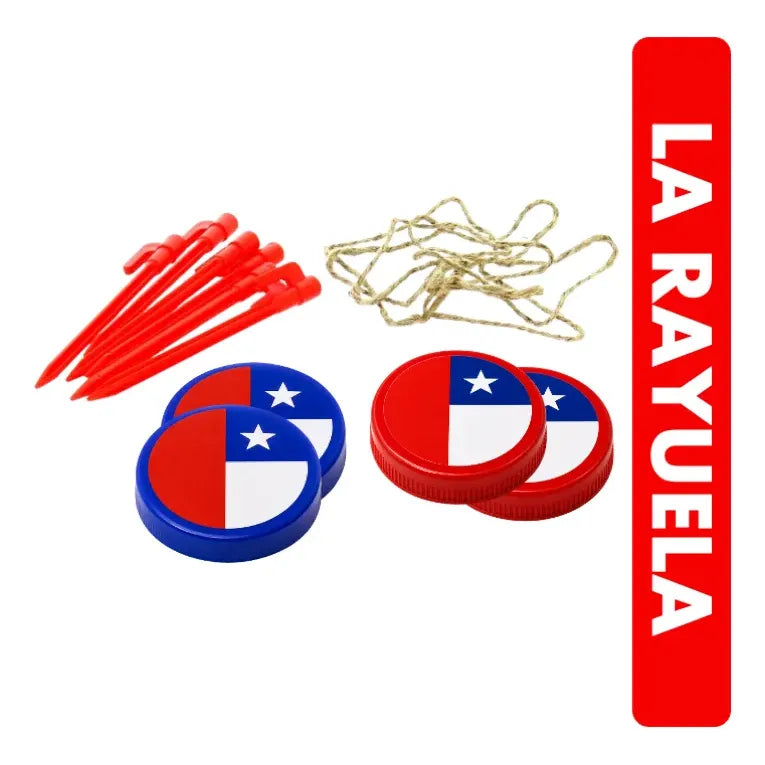 Juego La Rayuela Dieciochera 4 Tejos + 6 Estacas + 1 Cordón