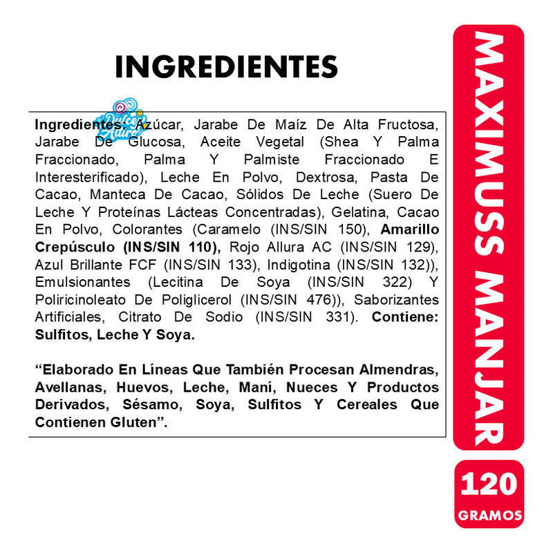 Maximuss Marshmallows Sabor Manjar (bolsa Con 120 Gramos)