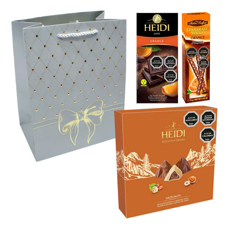 Pack Bombones Avellana + Stick Naranja +heidi Naranja+ Bolsa