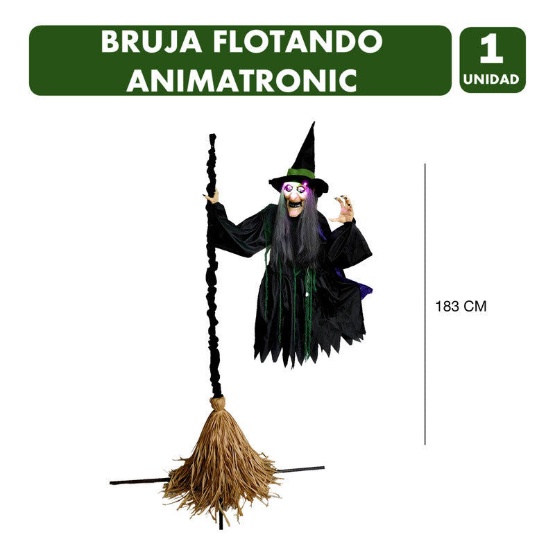 Brujita Flotante Animatronic Con Sonido Y Luz(183cm De Alto)