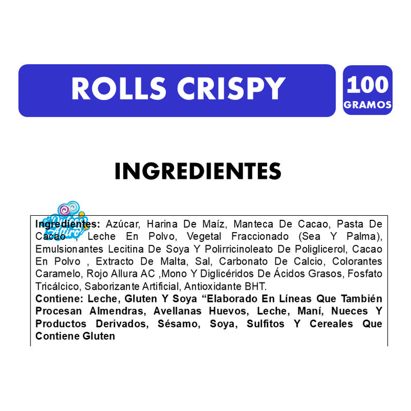 Chocolate Rolls Crispy De Costa Doypack Con 100 Gramos