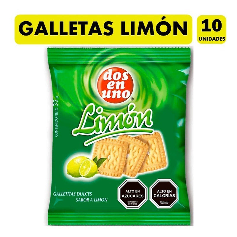 Galletas Sabor Limón Especial Colación Dosenuno(pack De 10u)