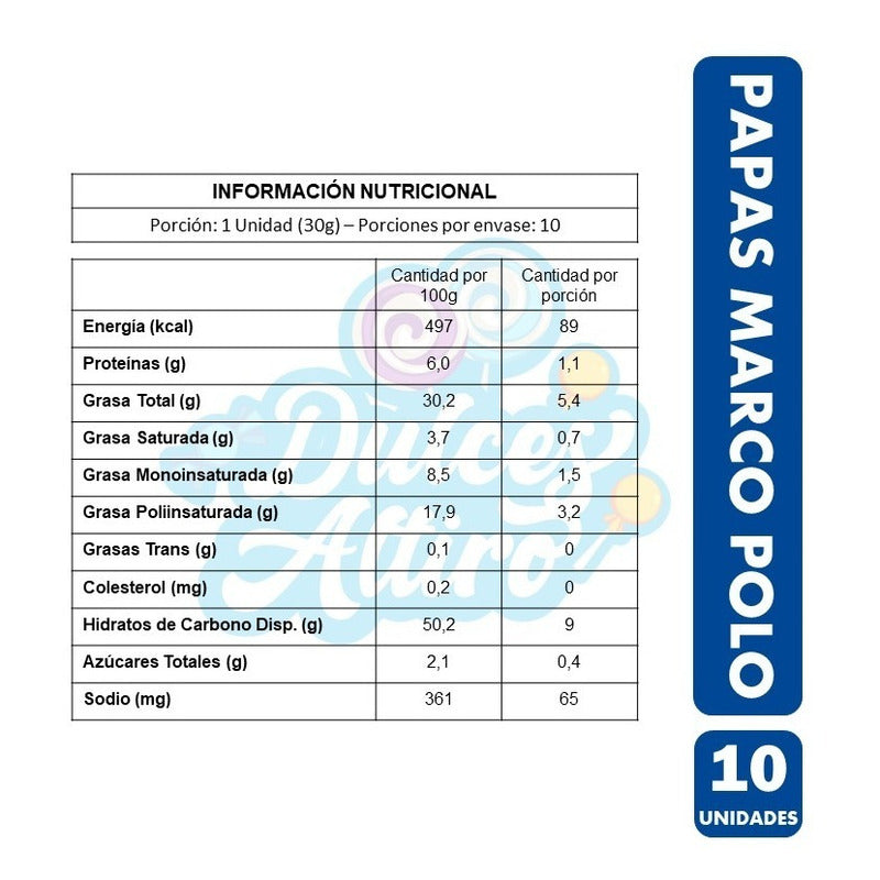 Papas Fritas Marco Polo (tamaño Colación) Pack De 10unidades