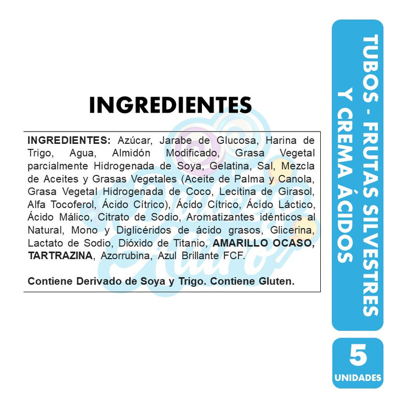 Fini Tubos Tornado Sabor Fruta Y Crema Ácida (pack Con 5 Un)