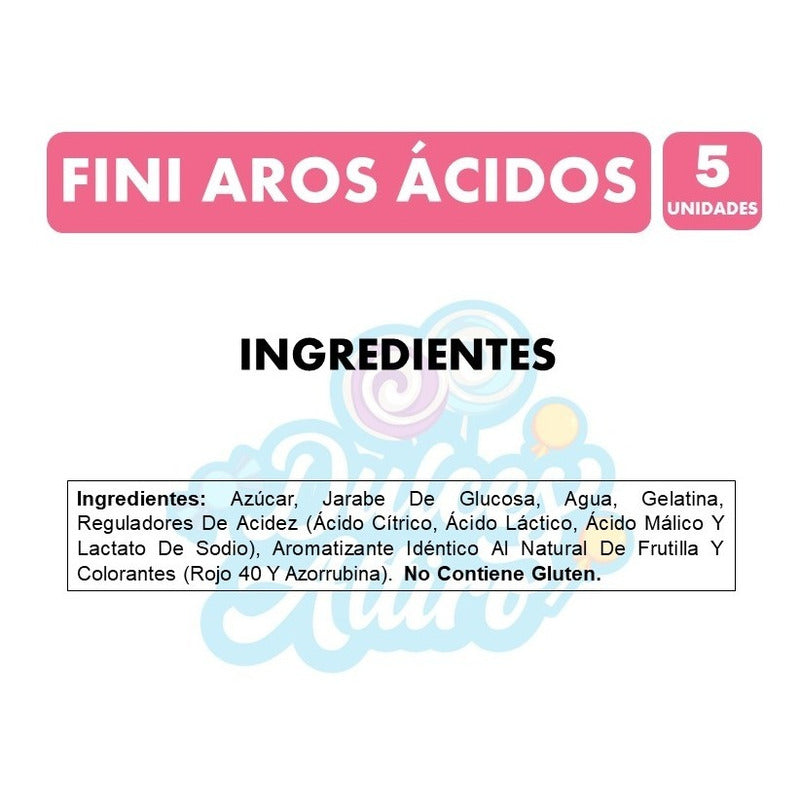 Pack De Gomitas Fini Aros Ácidos 90g (pack 5 Unidades)